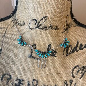 Native American petite point necklace sterling